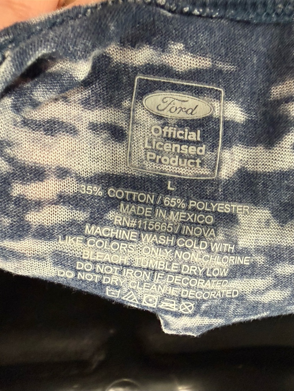 Ford Navy and Gray Scoop Tank with Logo Wash - Picture 3 of 3